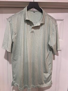 Peter Millar Mint Green Microprint Polo